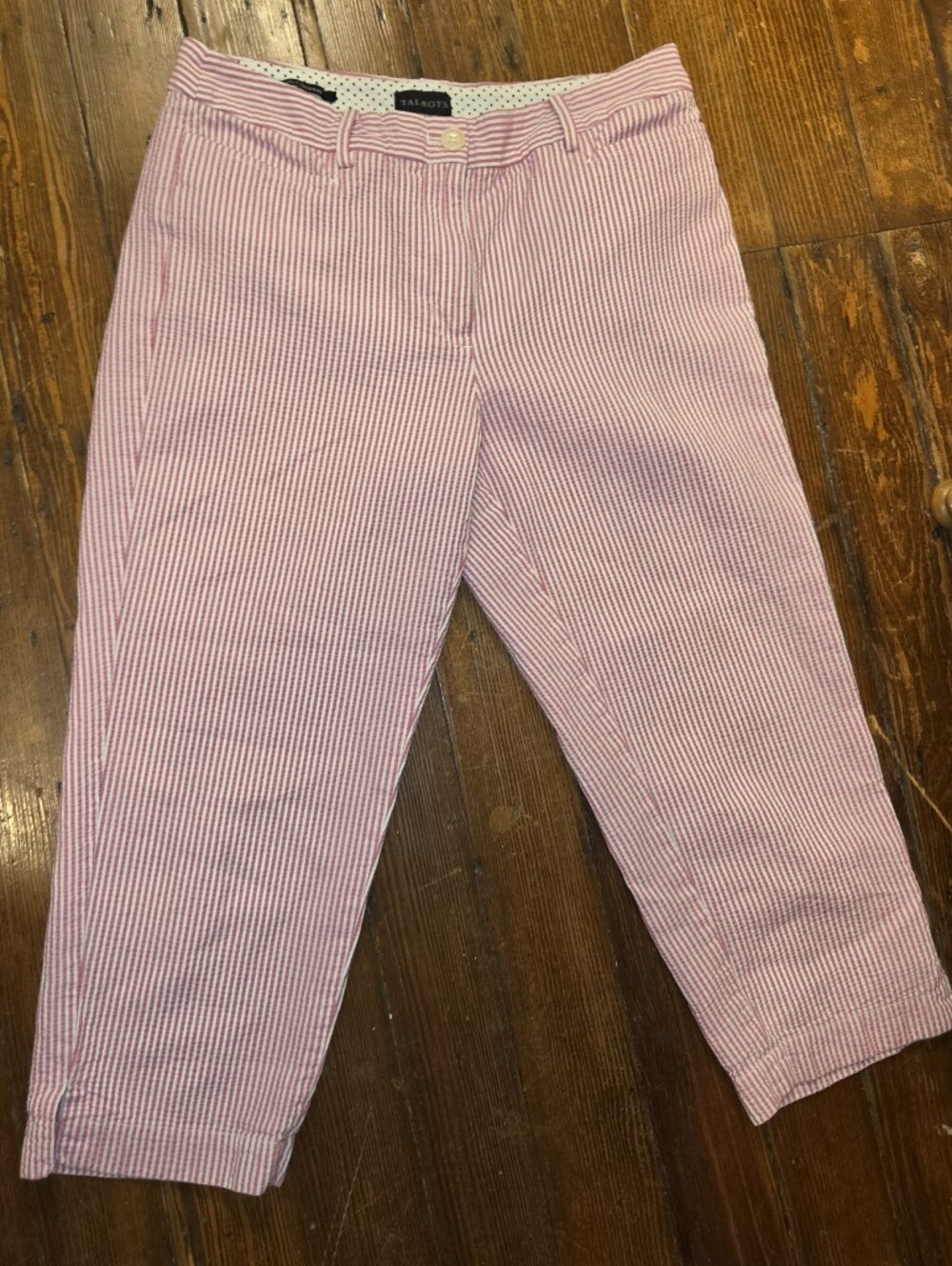 Talbots Pink and White Striped Capris